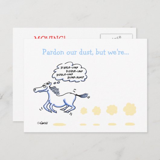 Carte Postale Faire-part Annonce humoristique de déménagement d'entreprise  (Devant / Derrière)