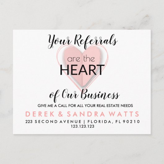 Carte Postale Faire-part Annonce immobilière pour la Saint-Valentin (Devant)