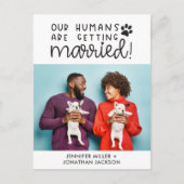 Carte Postale Faire-part Annonce photo de mariage avec animal de compagnie  (Devant)