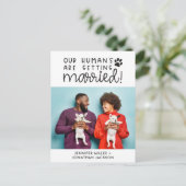 Carte Postale Faire-part Annonce photo de mariage avec animal de compagnie  (Debout devant)