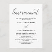 Carte Postale Faire-part Annonce simple d'annulation de mariage (Devant)