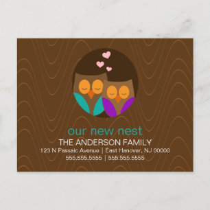 Carte Postale Faire-part Annonces d'adresse Owl Couple