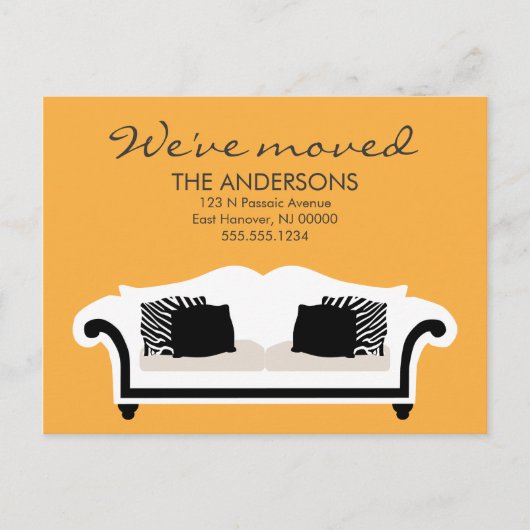 Carte Postale Faire-part Annonces de déménagement de décoration élégante (Devant)