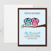 Carte Postale Faire-part Annonces de déménagement de hiboux charmants (Devant / Derrière)