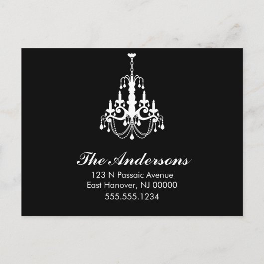 Carte Postale Faire-part Annonces de déménagement de lustre (Devant)