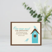 Carte Postale Faire-part Annonces de déménagement de nids d'oiseaux (Debout devant)