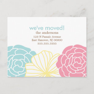 Carte Postale Faire-part Annonces de déménagement Floral Design