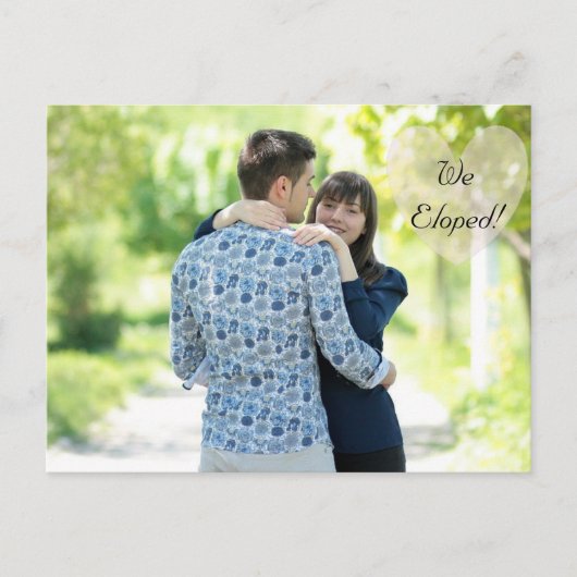 Carte Postale Faire-part Annonces de mariage ou de fuite amoureuse "Nous no (Devant)