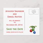 Carte Postale Faire-part Annonces de mariage Save the Date avec boules de h (Dos)