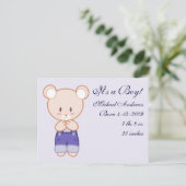 Carte Postale Faire-part Annonces de naissance de garçon (Debout devant)