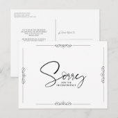 Carte Postale Faire-part Annulation de l'événement ou report Black SORRY (Devant / Derrière)