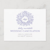 Carte Postale Faire-part Annulation du mariage de monogramme de feuille de  (Devant)