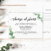 Carte Postale Faire-part Annulation simple de l'eucalyptus reportée par le 