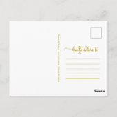 Carte Postale Faire-part annulé Mariage élégant script or (Dos)