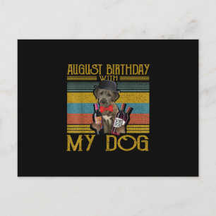 Carte Postale Faire-part Août Anniversaire Avec Mon Irlandais Wolfhound Dog