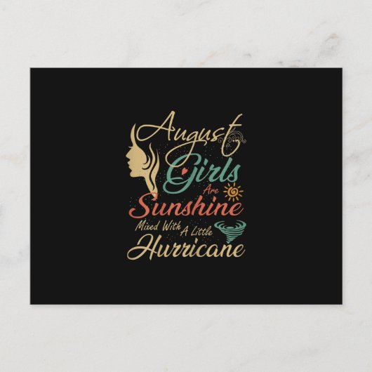 Carte Postale Faire-part Août Les Filles Sont Soleil Août Anniversaire (Devant)