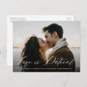 Carte Postale Faire-part Appel calligraphique romantique l'amour est un ajo (Devant / Derrière)