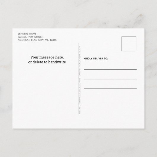 Carte Postale Faire-part Appels à service militaire Déplacement de PCS Dépl (Dos)