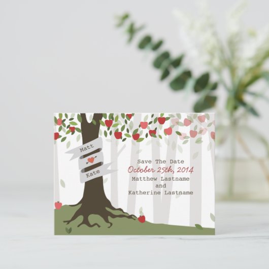 Carte Postale Faire-part Apple Orchard Automne Mariage d'automne Enregistre (Debout devant)