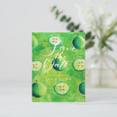Carte Postale Faire-part Apple Orchard Country Script Enregistrer la date (Debout devant)
