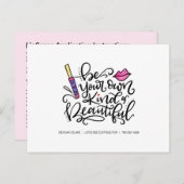 Carte Postale Faire-part Application de LipSense, Conseils, Astuces, Exfoli (Devant / Derrière)