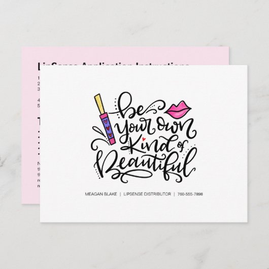 Carte Postale Faire-part Application de LipSense, Conseils, Astuces, Exfoli (Devant / Derrière)