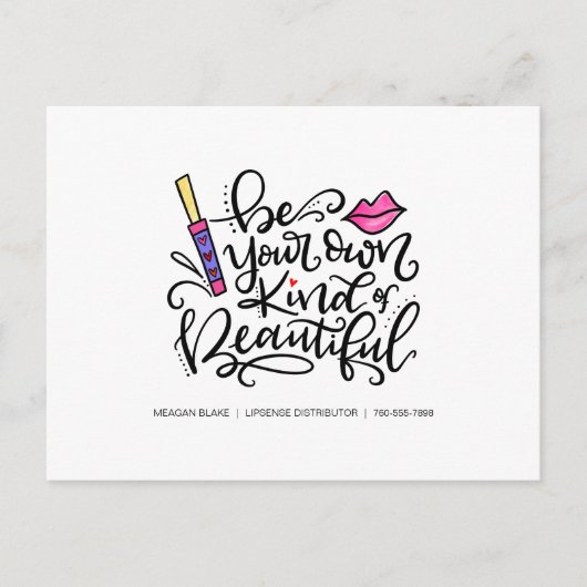 Carte Postale Faire-part Application de LipSense, Conseils, Astuces, Exfoli (Devant)