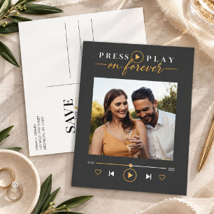 Carte Postale Faire-part Appuyez sur Lecture sur la photo de mariage pour t