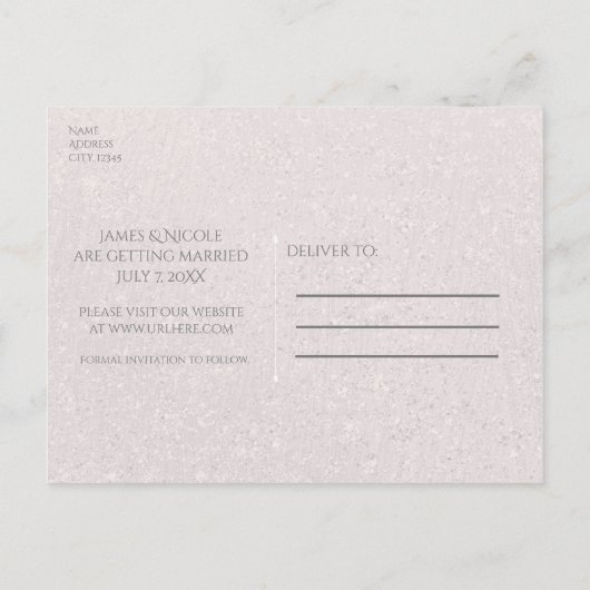 Carte Postale Faire-part Aqua Blue & Silver Starfish Plage Enregistrer la D (Dos)