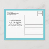 Carte Postale Faire-part Aqua Hello World Photo Birth Stat (Dos)