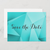 Carte Postale Faire-part Aqua Jewel Tones Save the Date Postcard (Devant / Derrière)
