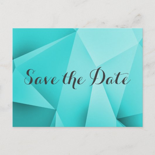 Carte Postale Faire-part Aqua Jewel Tones Save the Date Postcard (Devant)