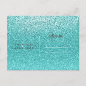 Carte Postale Faire-part Aqua Sea Blue Parties scintillant Sparkle Party En (Dos)