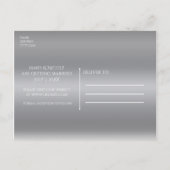 Carte Postale Faire-part Aqua & Silver Starfish Plage Enregistrer la Date (Dos)