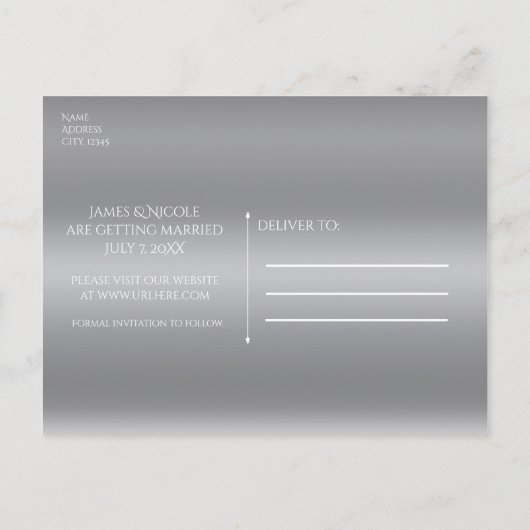 Carte Postale Faire-part Aqua & Silver Starfish Plage Enregistrer la Date (Dos)