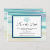 Carte Postale Faire-part Aquarelle à coquille à calcaire Enregistrer la dat (Devant / Derrière)