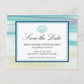 Carte Postale Faire-part Aquarelle à coquille à calcaire Enregistrer la dat (Devant)