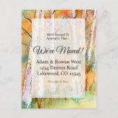 Carte Postale Faire-part Aquarelle Automne Aspen Trees Nouvelle adresse (Devant)
