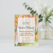 Carte Postale Faire-part Aquarelle Automne Aspen Trees Nouvelle adresse (Debout devant)