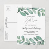 Carte Postale Faire-part Aquarelle botanique Feuillage Eucalyptus Annonce (Devant / Derrière)