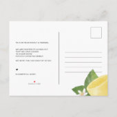 Carte Postale Faire-part Aquarelle Citron Nous avons modifié l'adresse (Dos)