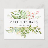 Carte Postale Faire-part Aquarelle de feuillage vert sauvage Enregistrer la (Devant)