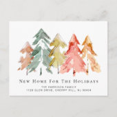 Carte Postale Faire-part Aquarelle de la forêt de pins de vacances Moving (Devant)