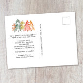 Carte Postale Faire-part Aquarelle de la forêt de pins en mouvement