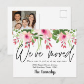 Carte Postale Faire-part Aquarelle de la Weve florale déplacée Nouvelle pho (Devant / Derrière)