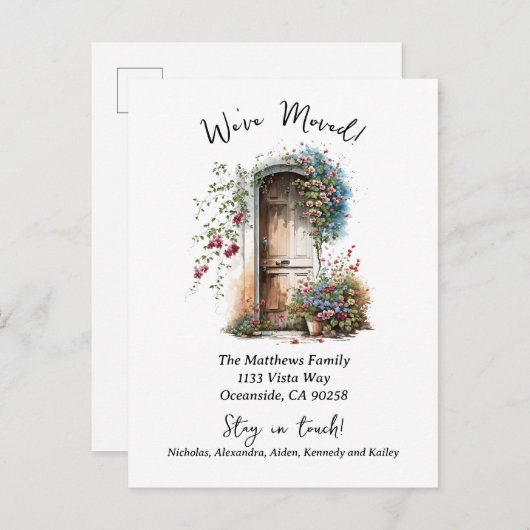 Carte Postale Faire-part Aquarelle déplacée (Devant / Derrière)