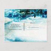 Carte Postale Faire-part Aquarelle d'hiver Forêt enneigée Pin Étape à franc (Dos)