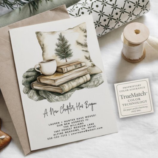 Carte Postale Faire-part Aquarelle d'hiver Le nouveau chapitre a commencé v