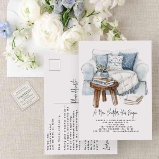 Carte Postale Faire-part Aquarelle Élégante Un Nouveau Chapitre A Commencé