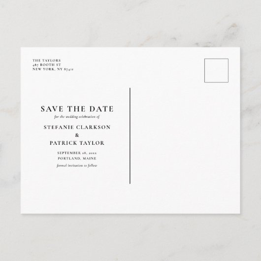 Carte Postale Faire-part Aquarelle Ferns & Eucalyptus Photo Enregistrer la  (Dos)